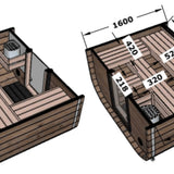 Camilla Traditional Outdoor Sauna Complete Kit 2-3 Person - Heracles Wellness