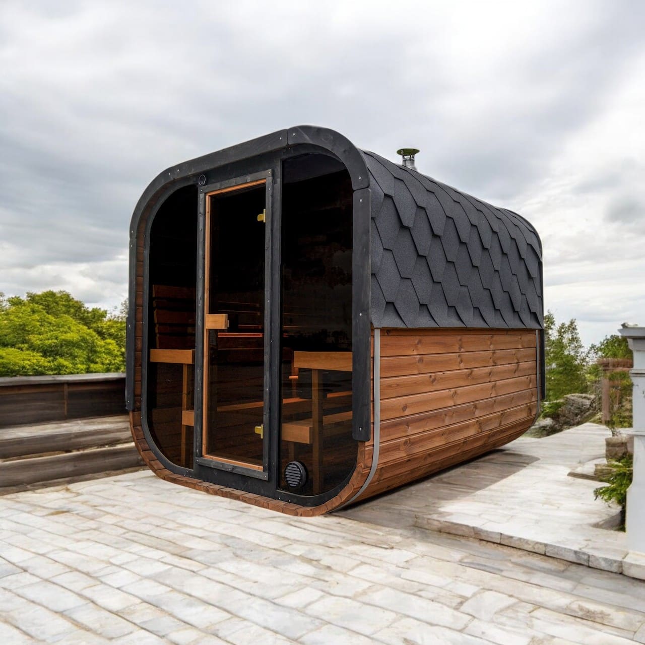 Camilla XL Traditional Outdoor Sauna 4 - 5 Person - Heracles Wellness