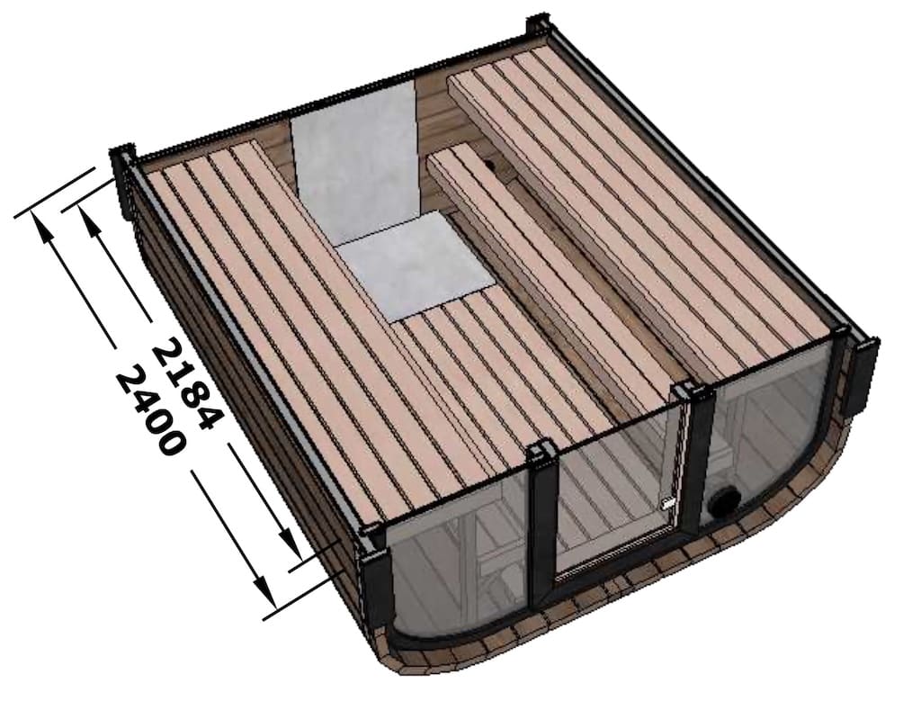 Camilla XL Traditional Outdoor Sauna 4 - 5 Person - Heracles Wellness