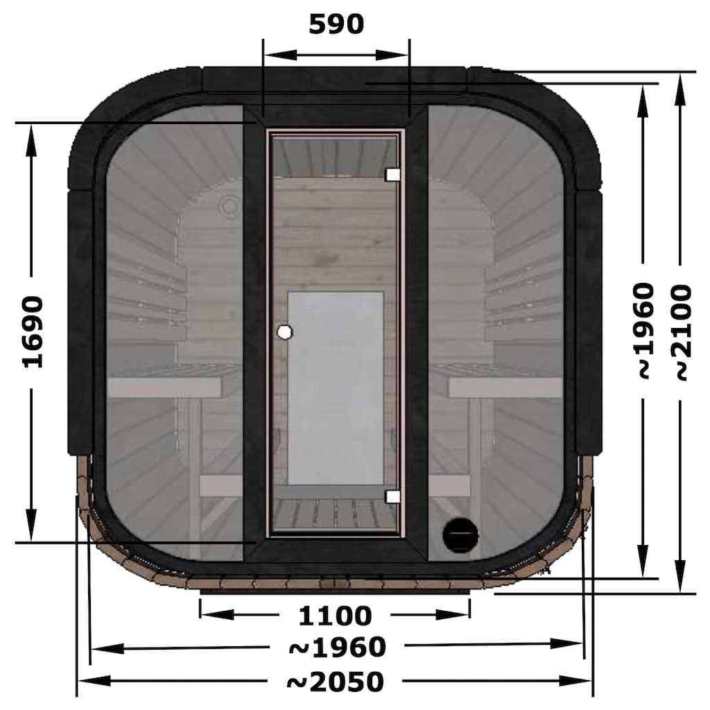 Camilla XL Traditional Outdoor Sauna 4 - 5 Person - Heracles Wellness