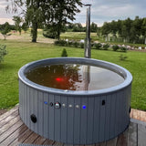 Deluxe Wood Fired 6 Person Hot Tub with Integrated Heater - Heracles Wellness