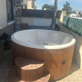 Deluxe Wood Fired 6 Person Hot Tub with Integrated Heater - Heracles Wellness