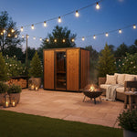 Modus Outdoor Sauna 3 - 4 Person with Harvia Cilindro PC70 Heater and Stones - Kit - Heracles Wellness