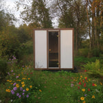 Modus Outdoor Sauna 3 - 4 Person with Harvia Cilindro PC70 Heater and Stones - Kit - Heracles Wellness