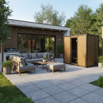 Modus Outdoor Sauna 3 - 4 Person with Harvia Cilindro PC70 Heater and Stones - Kit - Heracles Wellness