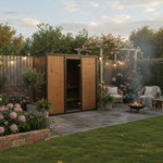 Modus Outdoor Sauna 3 - 4 Person with Harvia Cilindro PC70 Heater and Stones - Kit - Heracles Wellness