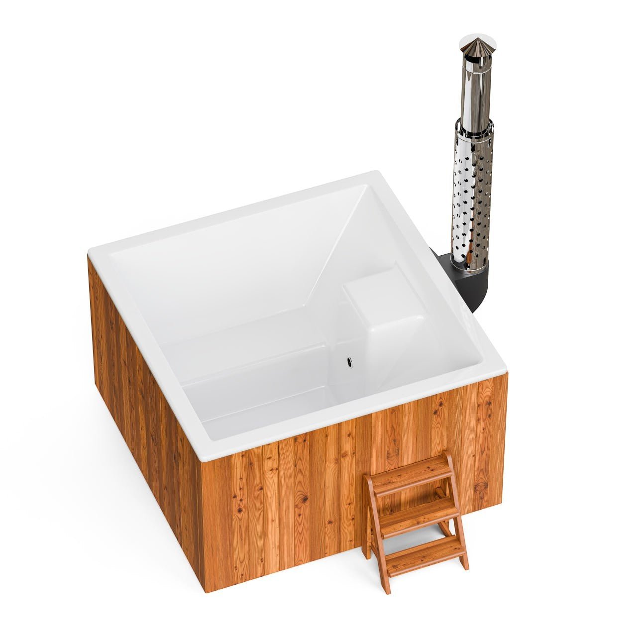 Polar Spa Elite Quattro 180 Wood Fired Hot Tub with 35kW Stove (2 - 4 Person) - Heracles Wellness