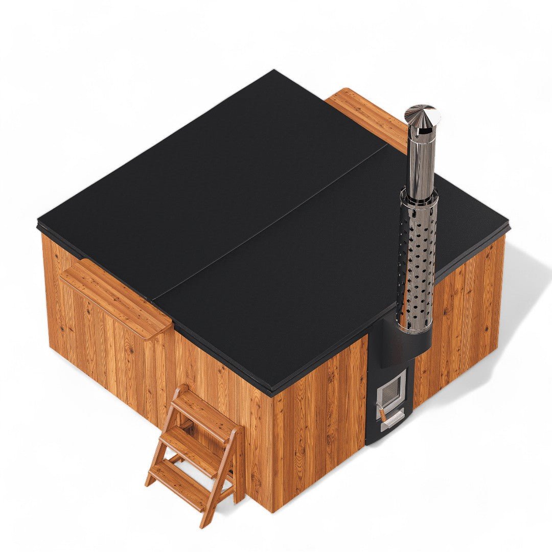 Polar Spa Elite Quattro 200 Wood Fired Hot Tub with 35kW Stove (6 - 8 Person) - Heracles Wellness