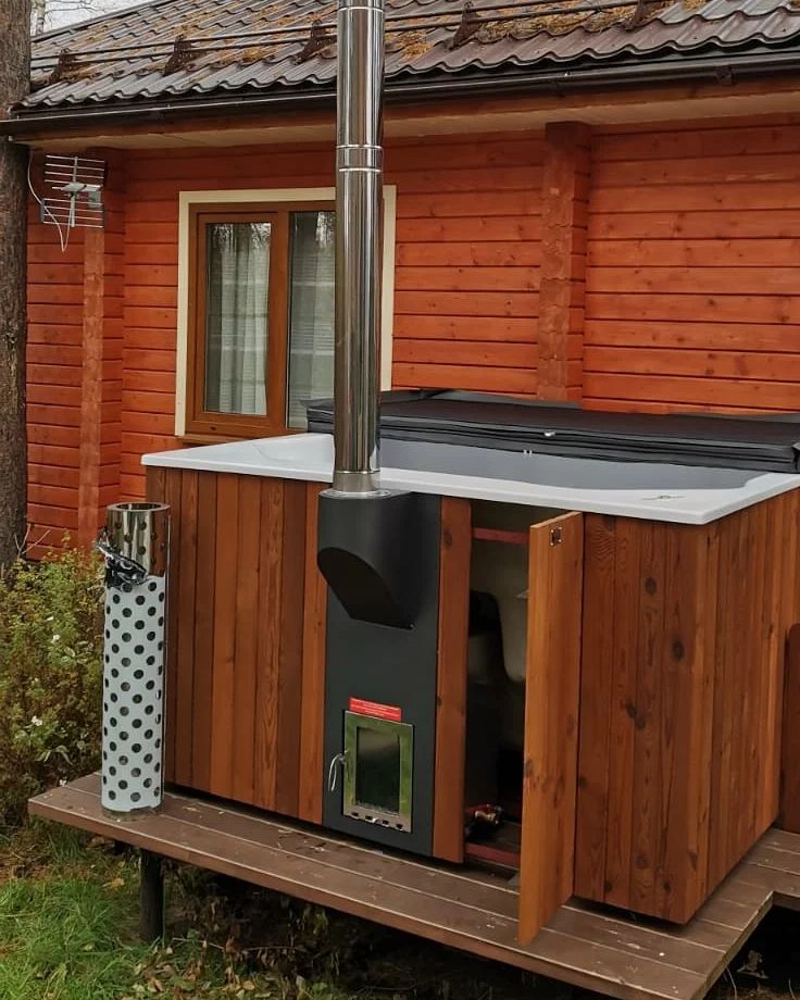 Polar Spa Elite Quattro 200 Wood Fired Hot Tub with 35kW Stove (6 - 8 Person) - Heracles Wellness