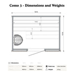 Saunasell Como 3 Person Indoor Sauna - Heracles Wellness