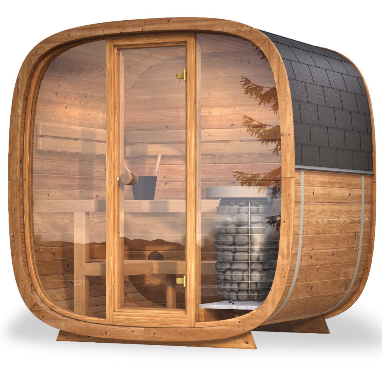 Saunasell Dice Pocket 4 Person Outdoor Sauna - Heracles Wellness