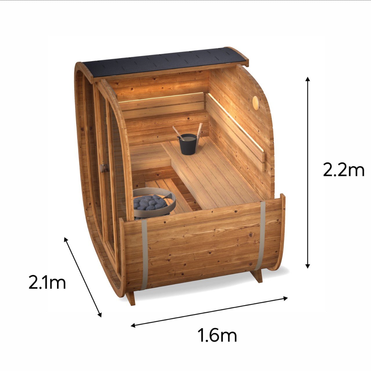 Saunasell Dice Pocket 4 Person Outdoor Sauna - Heracles Wellness
