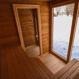 Saunasell Patio M 5 Person Outdoor Sauna with Changing Room - Heracles Wellness