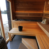 Saunasell Patio M 5 Person Outdoor Sauna with Changing Room - Heracles Wellness