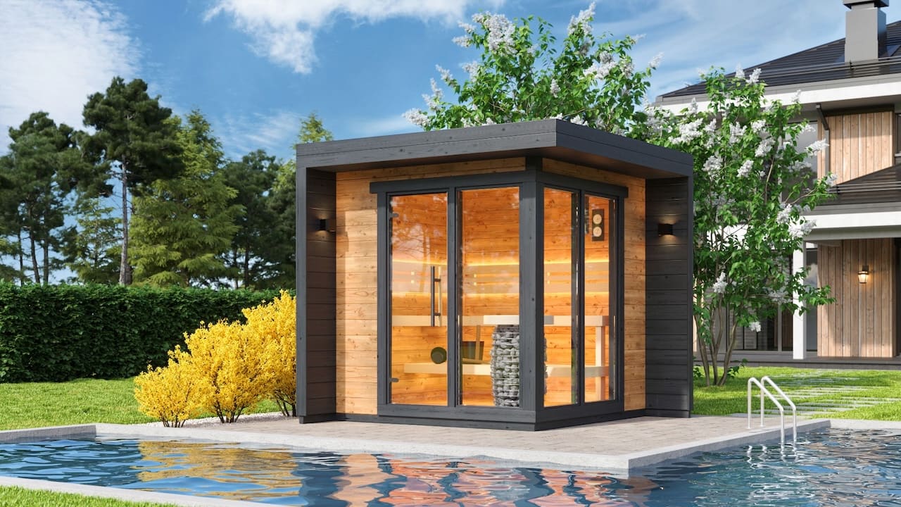 Saunasell Patio S 4 Person Outdoor Sauna - Heracles Wellness