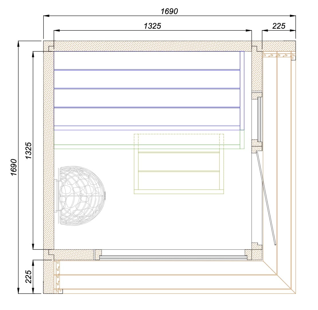 Saunasell Primo Mini 2 Person Outdoor Sauna - Heracles Wellness