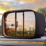 Saunasell Round Cube Relax Outdoor Sauna 6 Person - Heracles Wellness