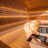 Saunasell Round Cube Relax Outdoor Sauna 6 Person - Heracles Wellness