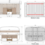 Saunasell Round Cube Relax Outdoor Sauna 6 Person - Heracles Wellness