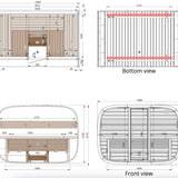 Saunasell Round Cube Relax Outdoor Sauna 6 Person - Heracles Wellness