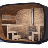 Saunasell Round Cube Single Outdoor Sauna 8 Person - Heracles Wellness