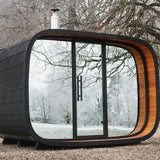 Saunasell Round Cube Single Outdoor Sauna 8 Person - Heracles Wellness