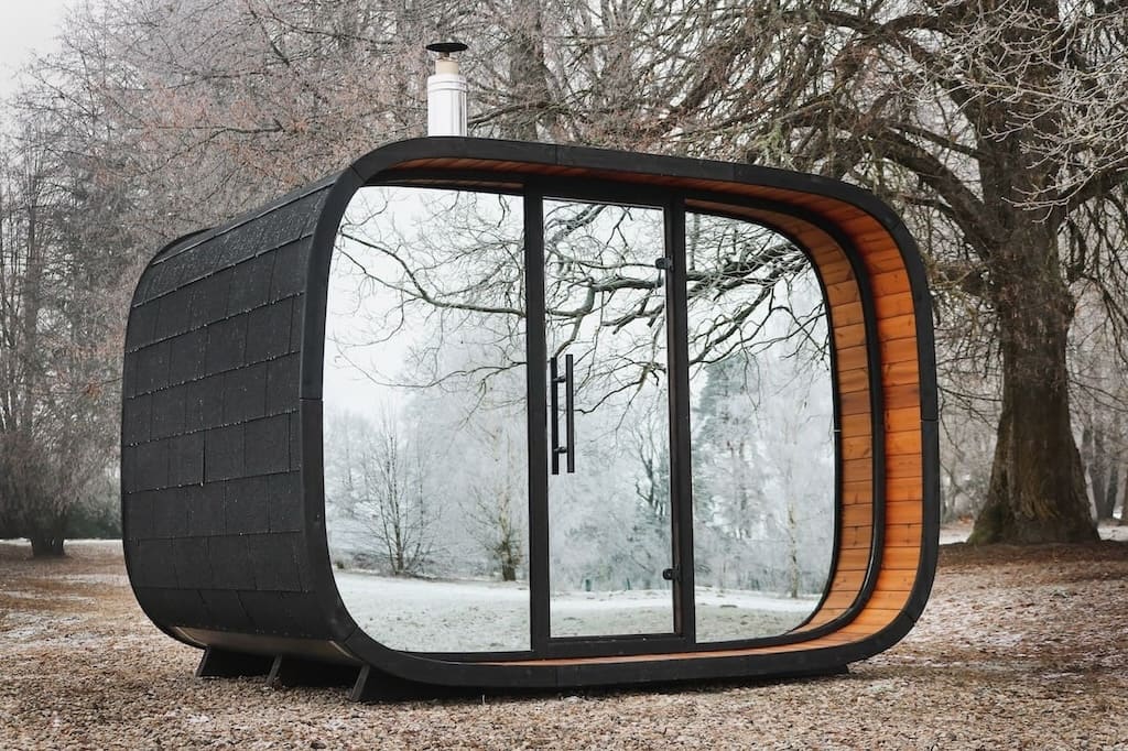 Saunasell Round Cube Single Outdoor Sauna 8 Person - Heracles Wellness