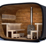 Saunasell Round Cube Single Outdoor Sauna 8 Person - Heracles Wellness