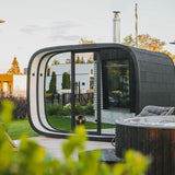 Saunasell Round Cube Single Outdoor Sauna 8 Person - Heracles Wellness