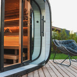 Saunasell Round Cube Single Outdoor Sauna 8 Person - Heracles Wellness