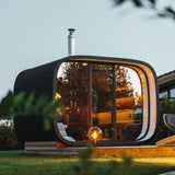 Saunasell Round Cube Single Outdoor Sauna 8 Person - Heracles Wellness