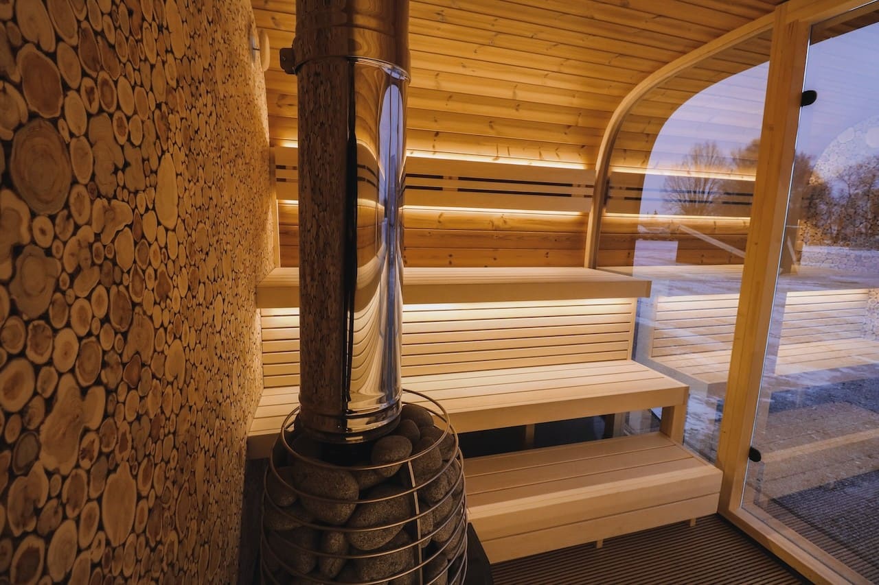 Saunasell Round Cube Single Outdoor Sauna 8 Person - Heracles Wellness