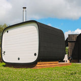 Saunasell Round Cube Single Outdoor Sauna 8 Person - Heracles Wellness