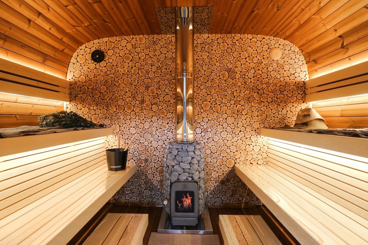 Saunasell Round Cube Single Outdoor Sauna 8 Person - Heracles Wellness