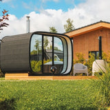 Saunasell Round Cube Single Outdoor Sauna 8 Person - Heracles Wellness