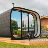 Saunasell Round Cube Single Outdoor Sauna 8 Person - Heracles Wellness