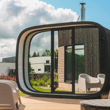 Saunasell Round Cube Single Outdoor Sauna 8 Person - Heracles Wellness