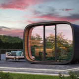 Saunasell Round Cube Single Outdoor Sauna 8 Person - Heracles Wellness