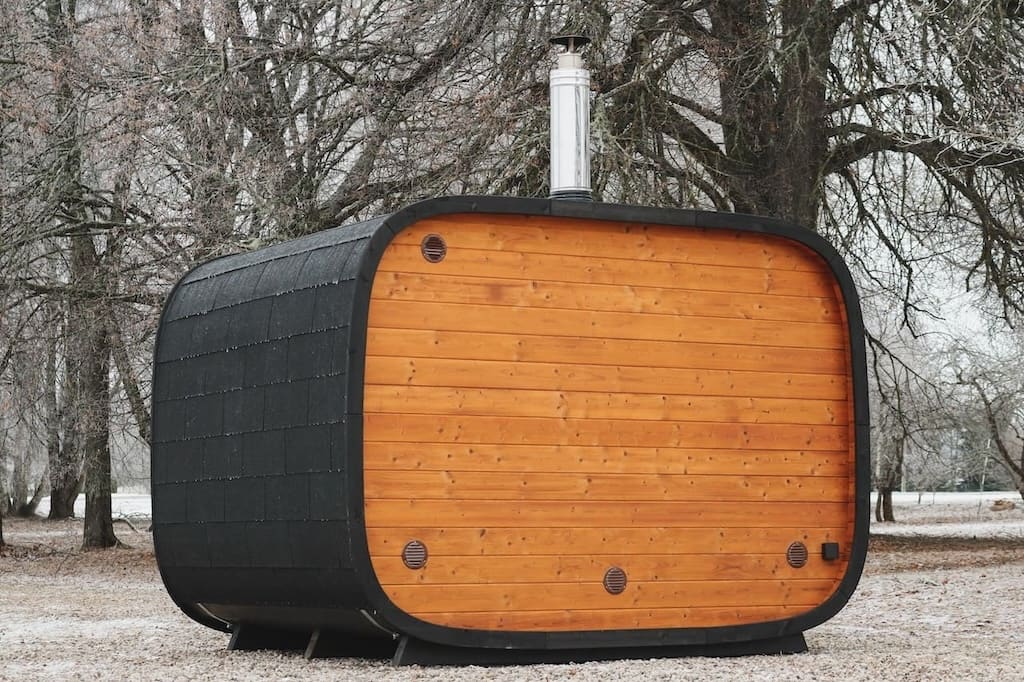 Saunasell Round Cube Single Outdoor Sauna 8 Person - Heracles Wellness