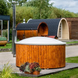 Viking Industrier Wood Burning 6 Person Hot Tub with Integrated Heater - Heracles Wellness