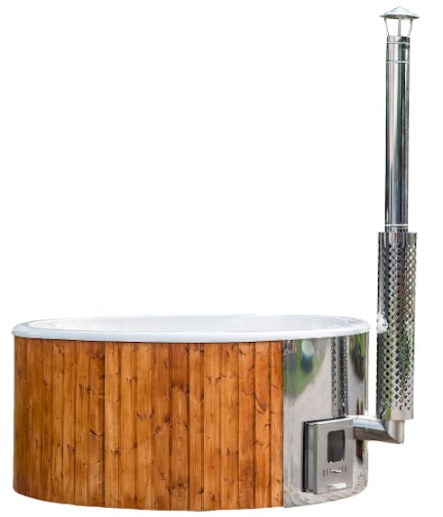 Viking Industrier Wood Burning 6 Person Hot Tub with Integrated Heater - Heracles Wellness
