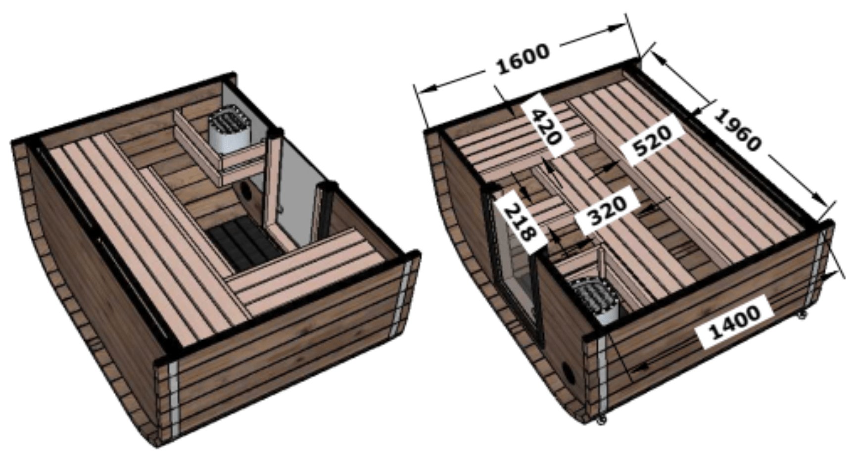 Camilla Traditional Outdoor Sauna 2-3 Person - Heracles Wellness