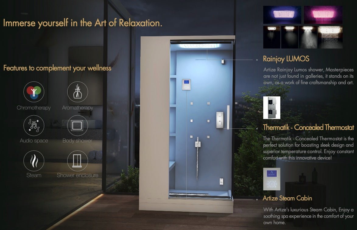 Jaquar Artize Quadro Steam and Shower Cabin - Heracles Wellness