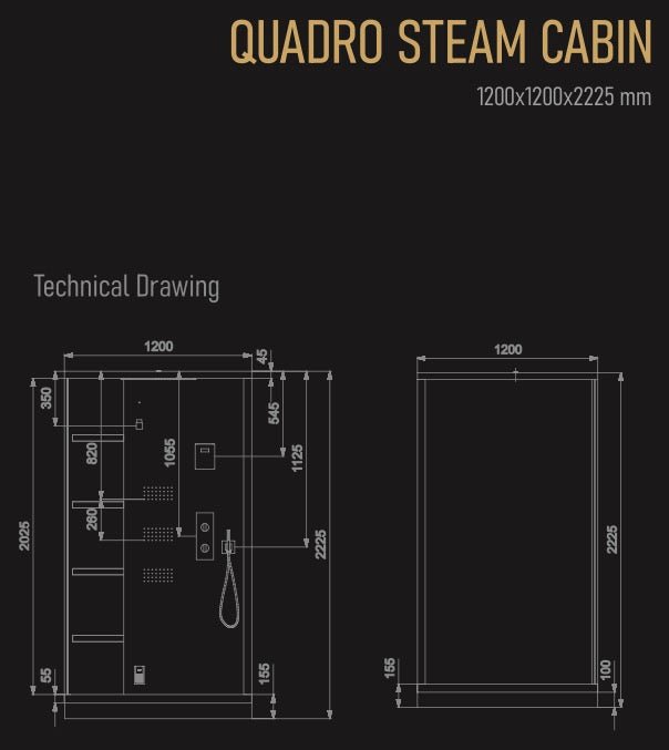 Jaquar Artize Quadro Steam and Shower Cabin - Heracles Wellness