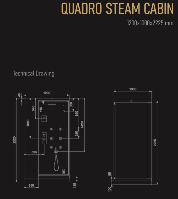 Jaquar Artize Quadro Steam and Shower Cabin - Heracles Wellness