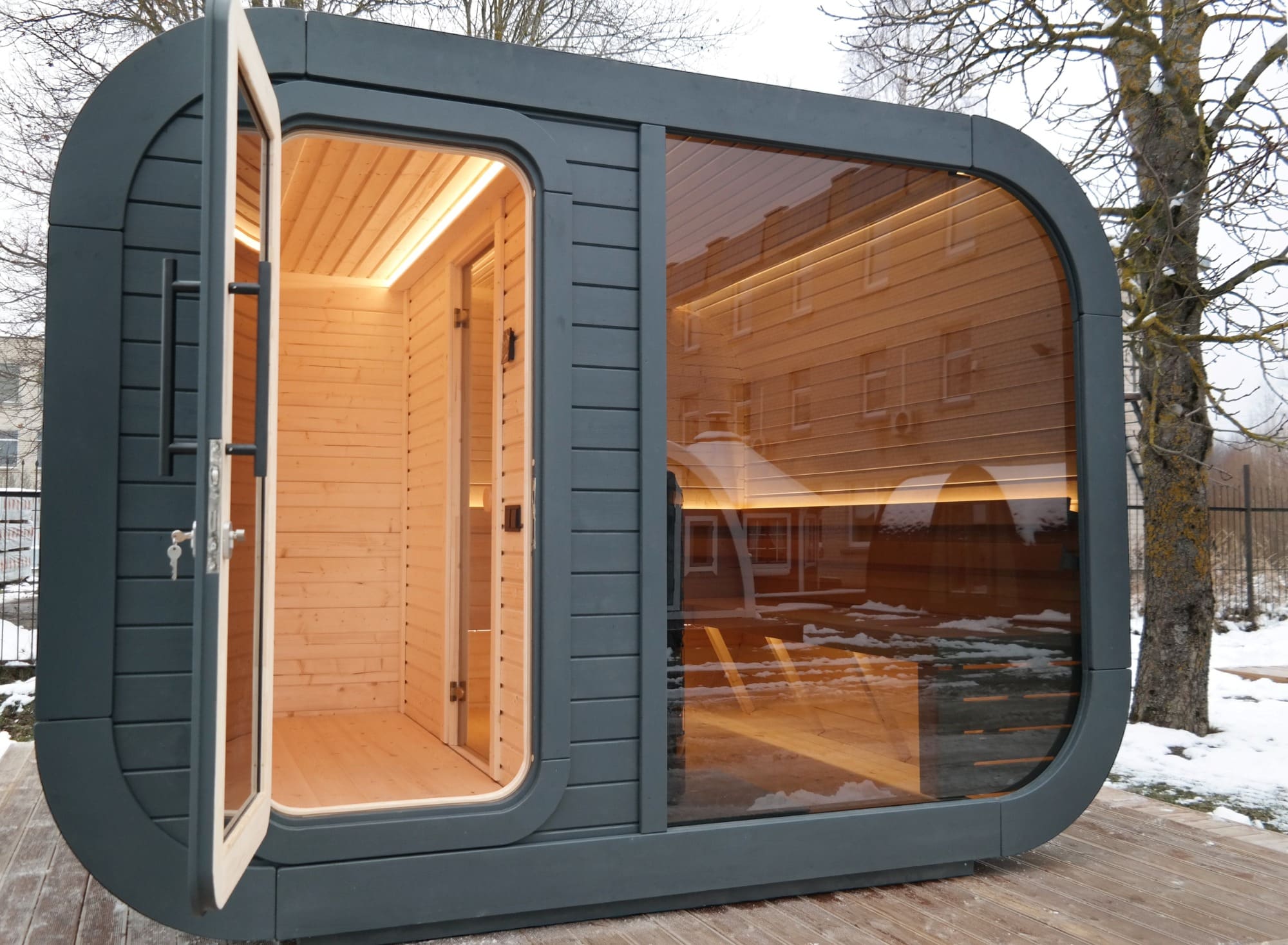 Viking Industrier Luna Outdoor Sauna With Changing Room Iso