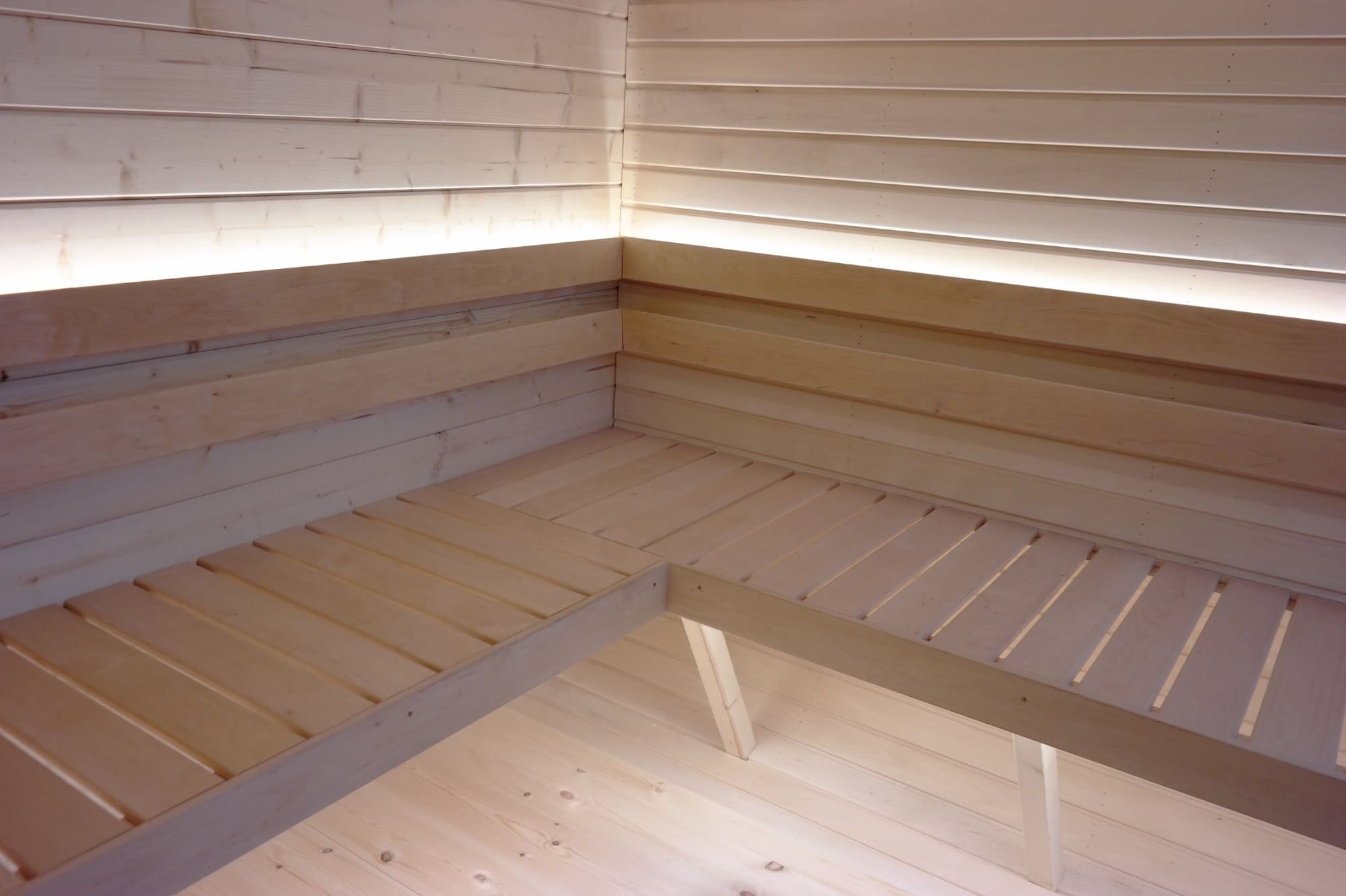 Viking Industrier Luna Outdoor Sauna With Changing Room seats