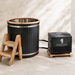 Glacier cold plunge and Heracles 2HP smart chiller in an indoor setting
