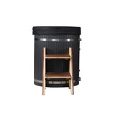 Glacier cold plunge full front view with cedar ladder
