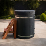 Glacier cold plunge with protective cover and cedar ladder